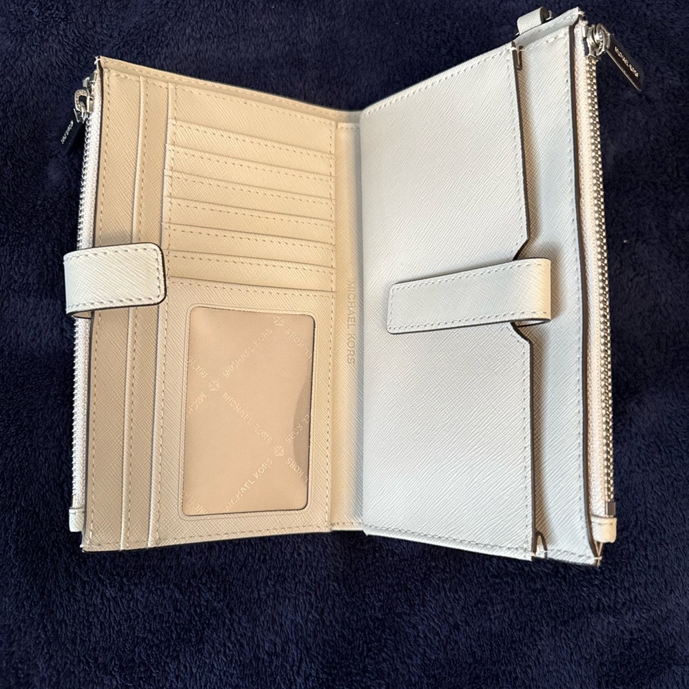 Michael Kors Cream Wallet with Structured Design